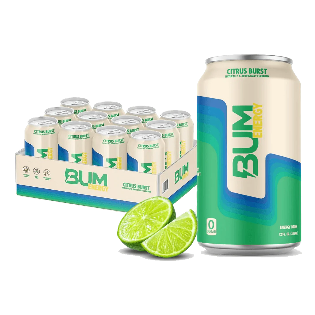 BUM ENERGY RTD - 12 PACK - ENERGY DRINK - GREAT FOR PRE WORKOUT