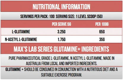 MAXS LAB SERIES GLUTAMINE+ - Pumpin' Iron Nowra