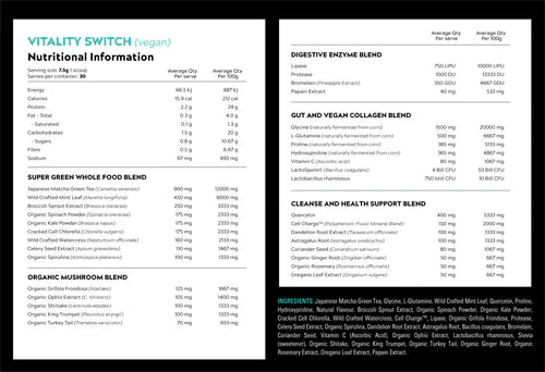 SWITCH NUTRITION VITALITY SWITCH - Pumpin' Iron Nowra