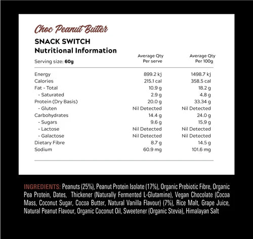 SWITCH NUTRITION SNACK SWITCH - Pumpin' Iron Nowra