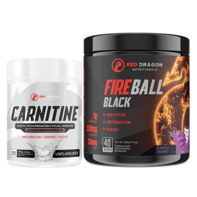 RED DRAGON FIREBALL BLACK + CARNITINE STACK - Pumpin' Iron Nowra