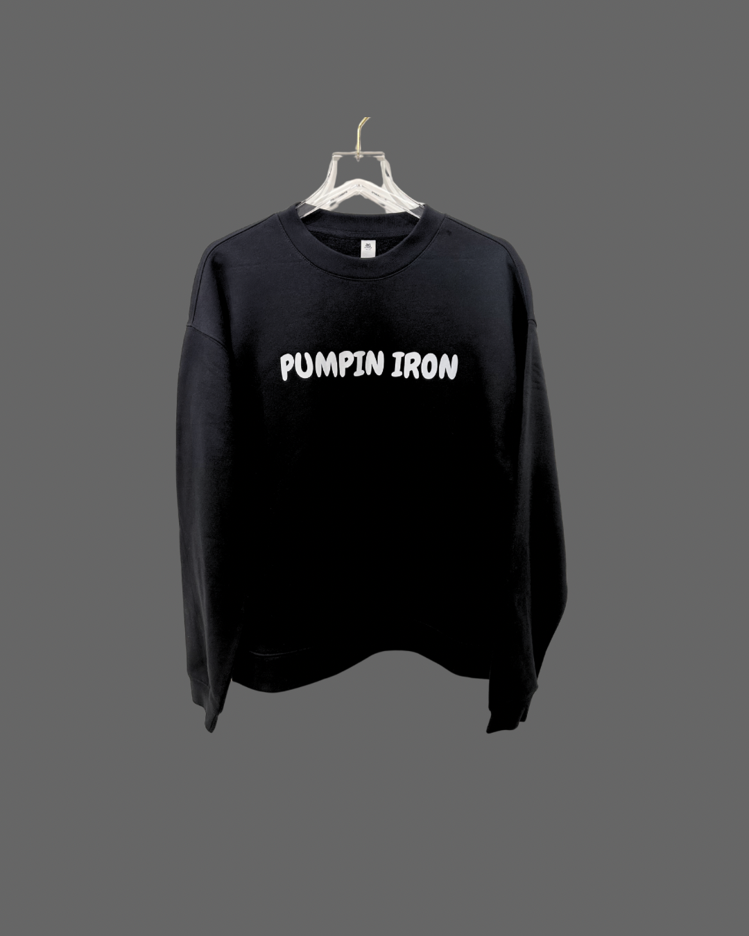 Pumpin' Iron Crew Jumper in Black