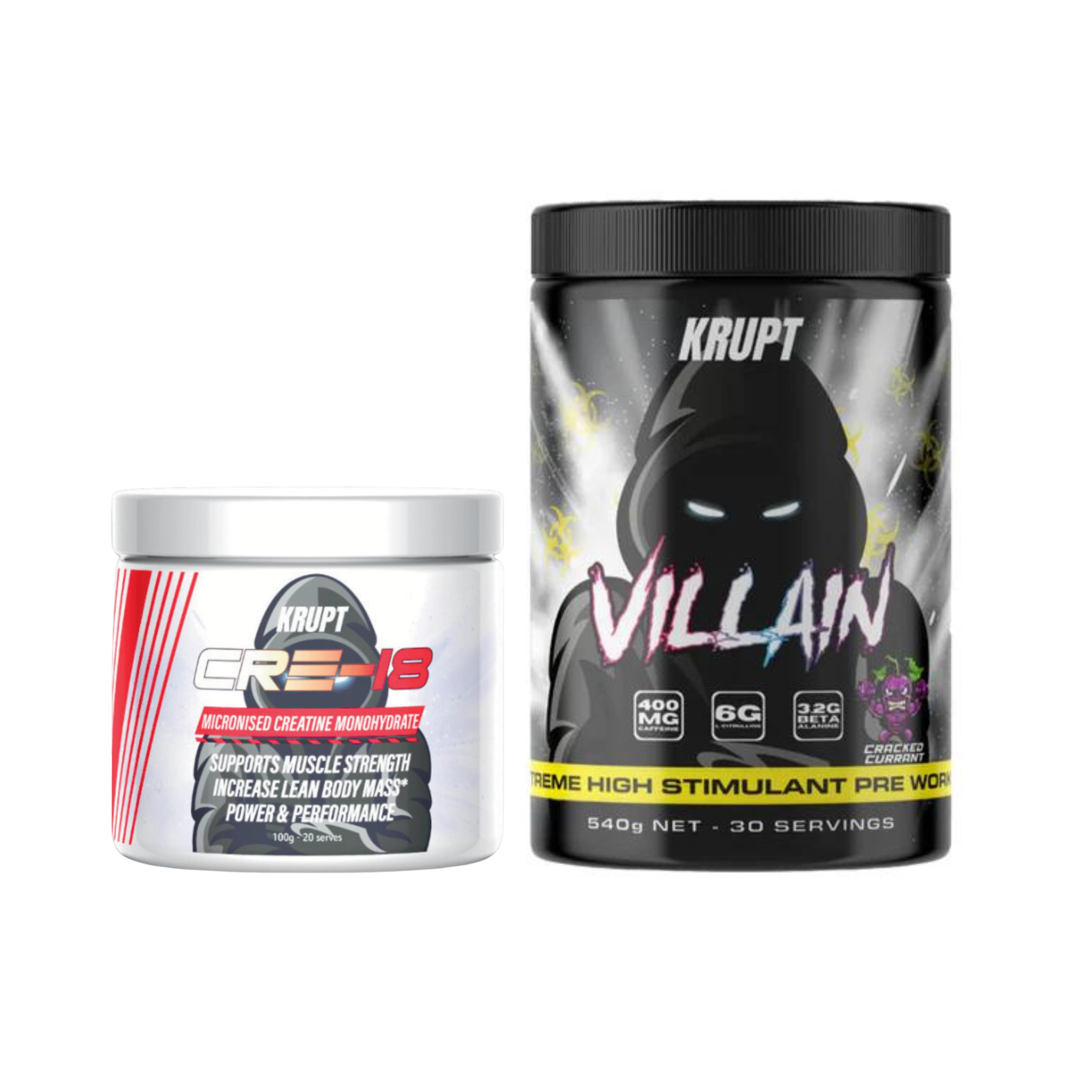 KRUPT VILLIAN PRE WORKOUT & FREE CREATINE