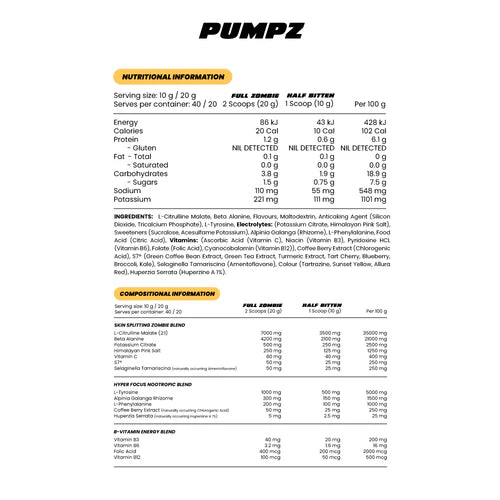 ZOMBIE LABS PUMPZ - Pumpin' Iron Nowra