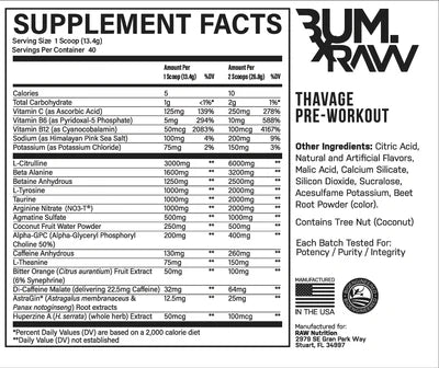 RAW NUTRITION CBUM THAVAGE PRE WORKOUT - Pumpin' Iron Nowra